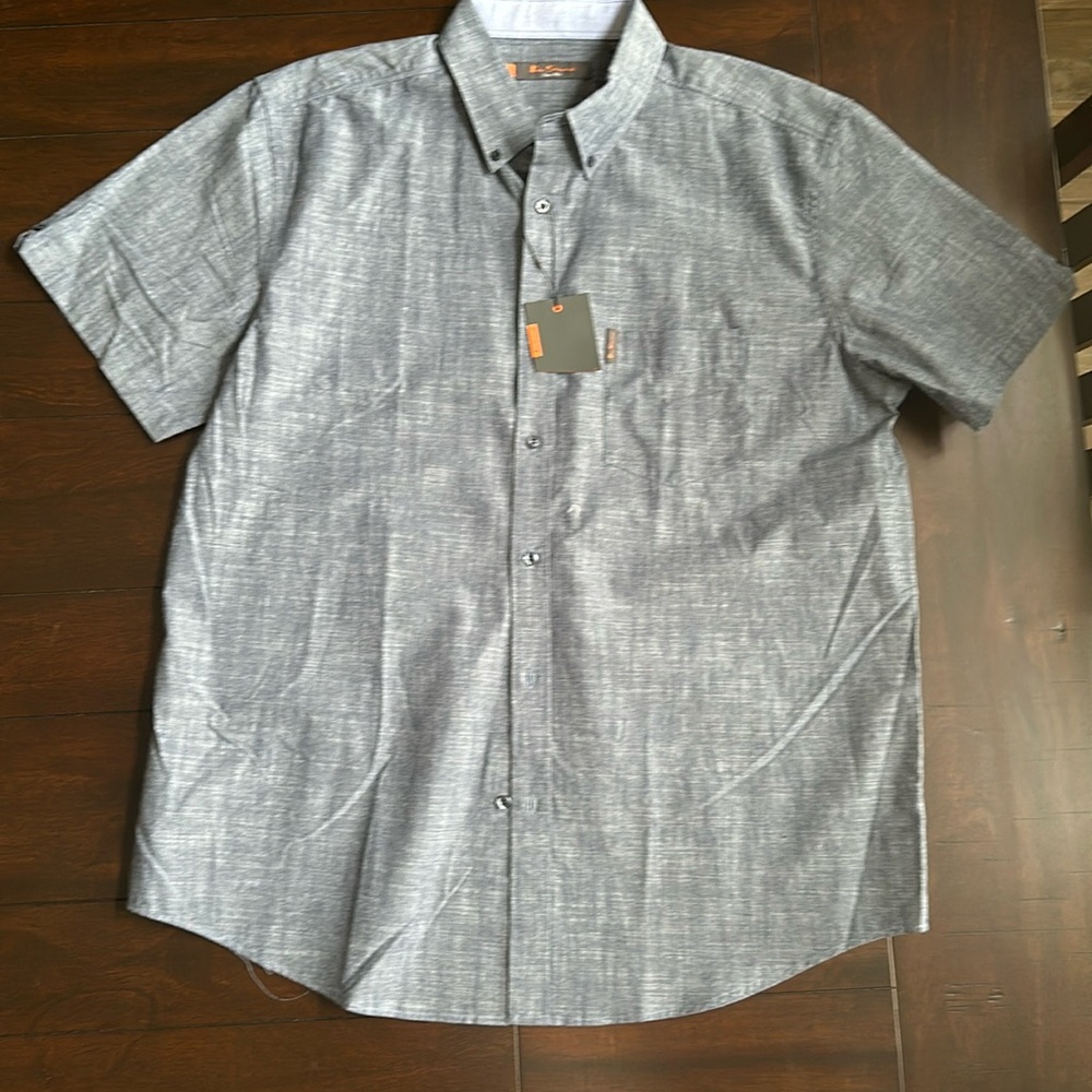 Denim look button down shirt